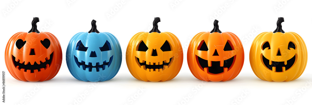 Bunte Halloweenkürbisse, made by AI Bunte Halloweenkürbisse, made by AI