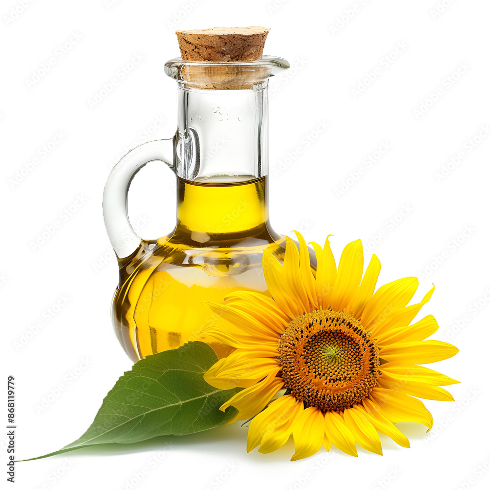 Sunflower oil in glass isolated on transparent or white background, png Sunflower oil in glass isolated on transparent or white background, png
