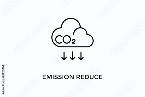 Emission Reduce Vector Icon Or Logo Illustration