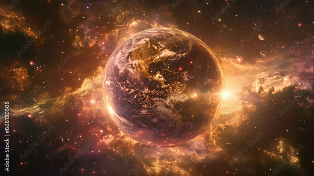 Glowing planets against outer space beauty Glowing planets against outer space beauty