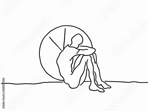 Time & Patience: Minimalistic Single Line Art Depicting the Interplay between Time and Perseverance