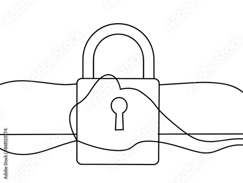 One Line Padlock: A Symbol of Protection and Security for Investments