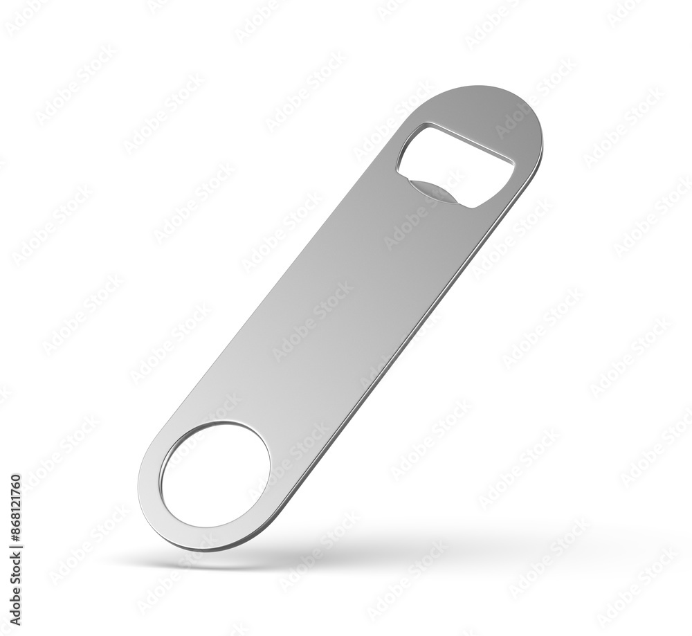 Blank bottle metal opener for promotional branding presentation 3d illustration. Blank bottle metal opener for promotional branding presentation 3d illustration.
