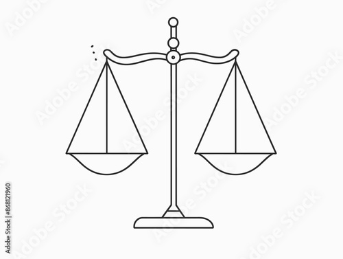 One-Line Weighing of Risk and Reward: A Balancing Scale in Minimalist, Single-Line Drawing