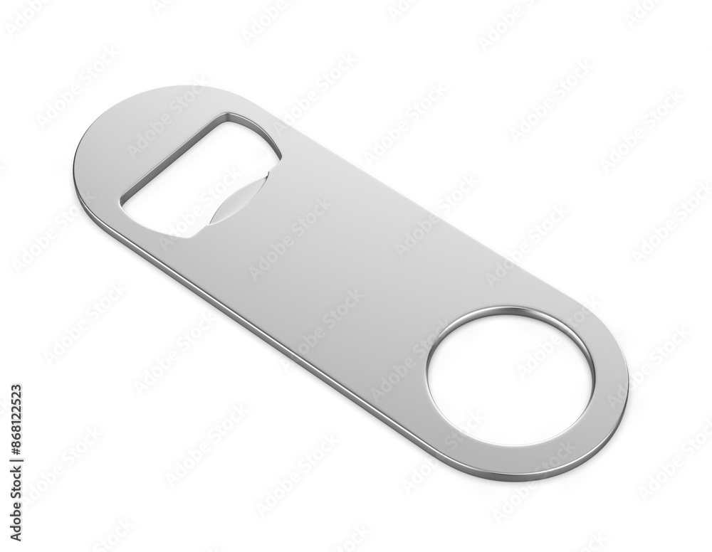 Blank bottle metal opener for promotional branding presentation 3d illustration. Blank bottle metal opener for promotional branding presentation 3d illustration.