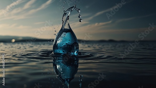 water splash in the glass