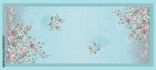 Digital textile dupatta print design with Textured background  photo