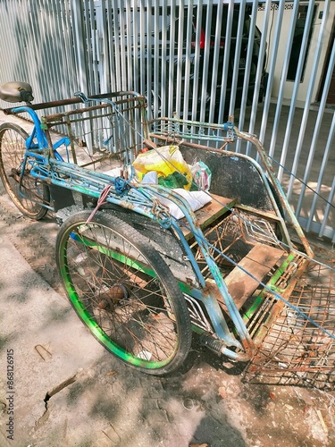 Metal scrub from becak  vehicle photo