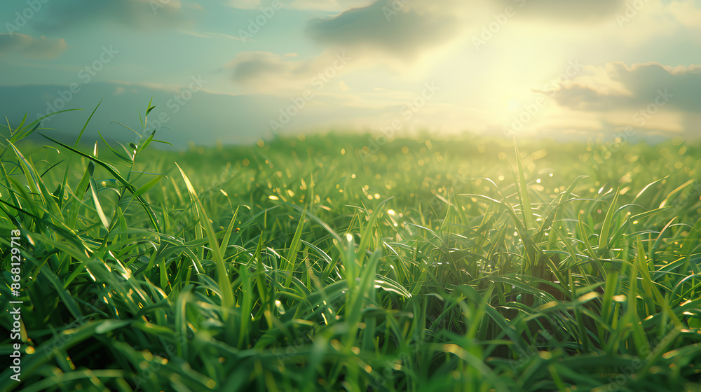 Obraz premium green grass meadow outdoor