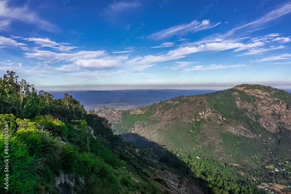 A beautiful view from Nandi Hills at sunrise time, Nandi Hills, Bengaluru or Bangalore, Karnataka. Worlds best tourist place at India. A beautiful view from Nandi Hills at sunrise time, Nandi Hills, Bengaluru or Bangalore, Karnataka. Worlds best tourist place at India.