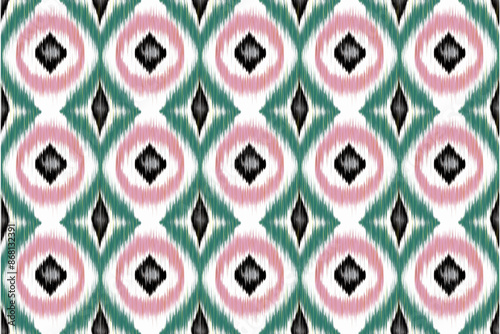 Ikat Seamless Pattern Design Fabric Stock