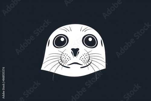 A white silhouette logo of a seal's face, capturing its round eyes and smooth fur, set against a dark charcoal background