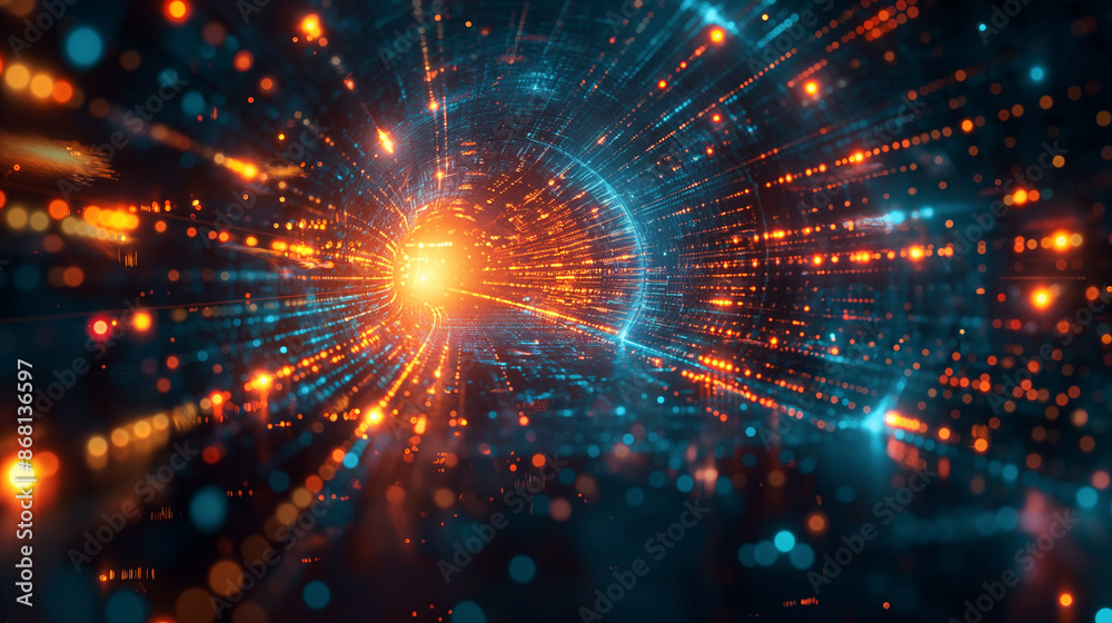 An artistic representation of the concept of a single source of truth in an organization, possibly shown as a central hub of information with various data streams flowing into it.