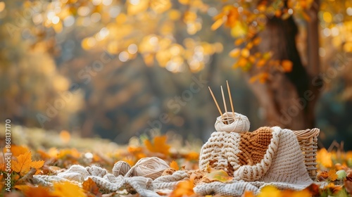 Cozy Autumn Picnic with Kni...