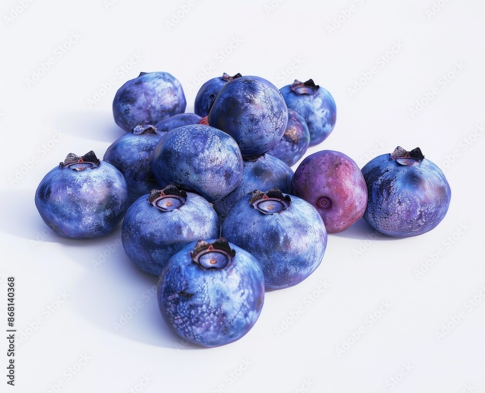 Fresh Blueberries Pile on White Background Fresh Blueberries Pile on White Background