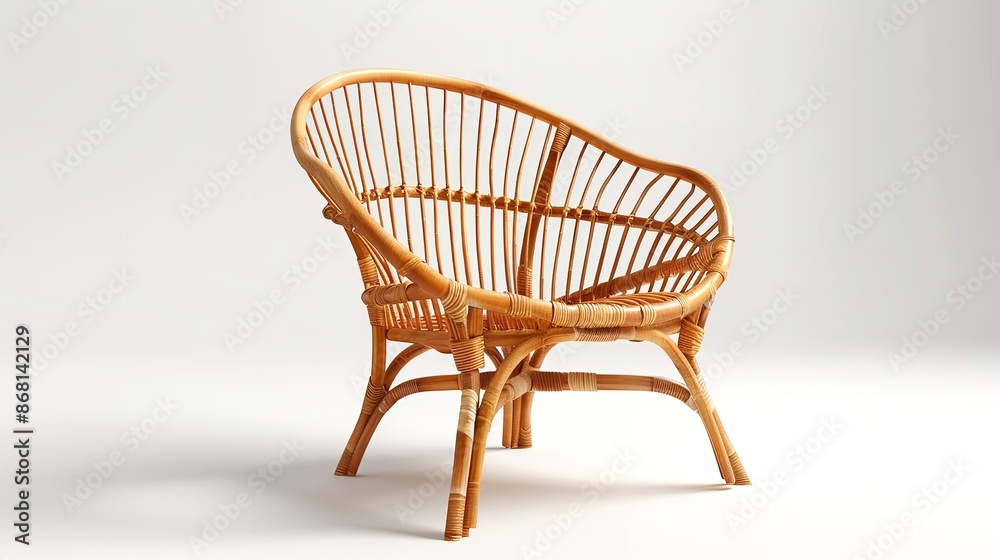 Elegant Light Brown Bamboo Lounge Chair on White Background
Elegant Light Brown Bamboo Lounge Chair on White Background