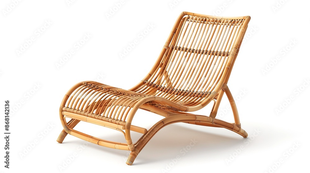 Elegant Light Brown Bamboo Lounge Chair on White Background
Elegant Light Brown Bamboo Lounge Chair on White Background