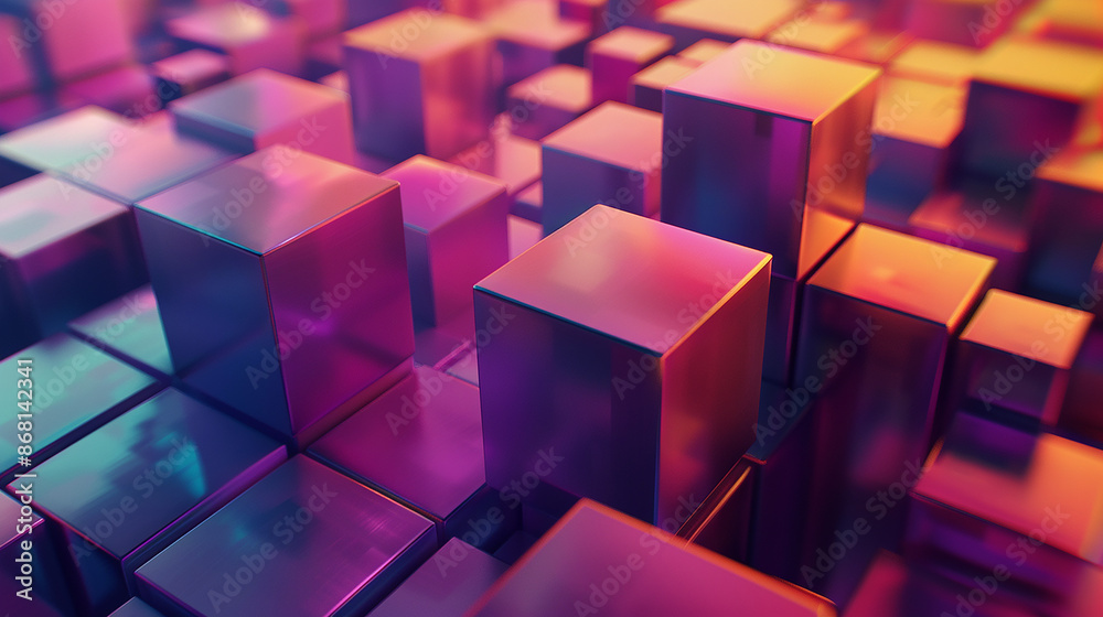 Modern and stylish 3D rendering of a cubical abstract background Modern and stylish 3D rendering of a cubical abstract background