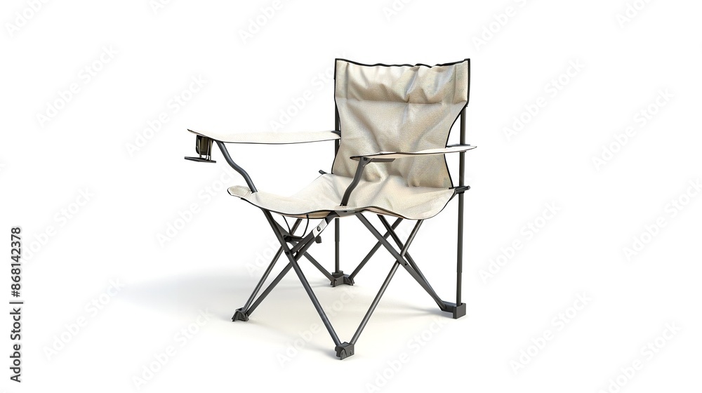 Folding Camp Chair Isolated on White Background: General View
Folding Camp Chair Isolated on White Background: General View