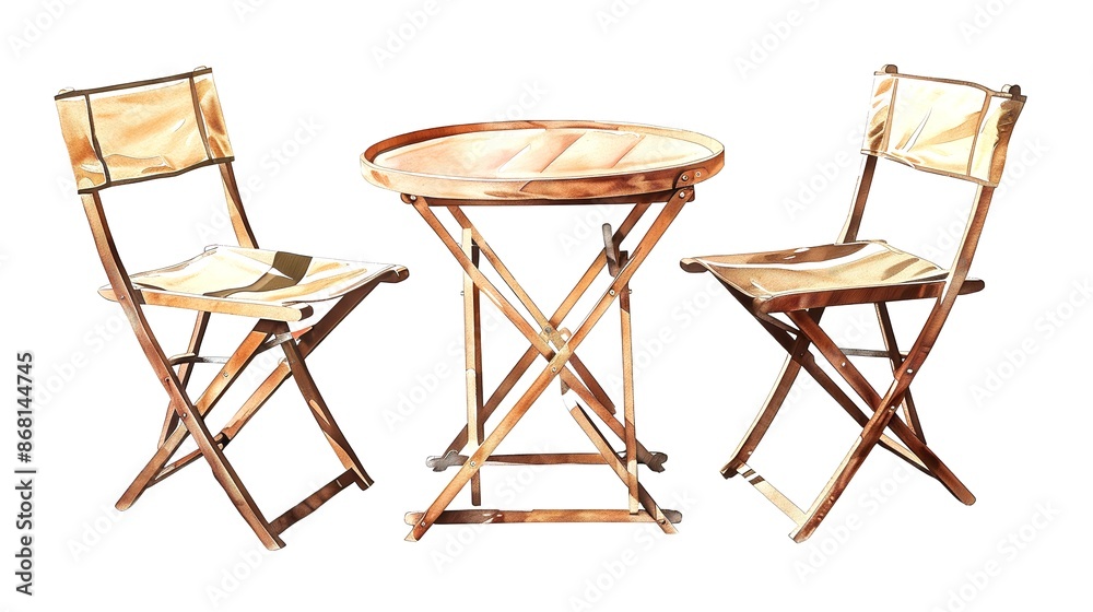 Hiking Tourist Chair and Folding Table Set: Hand Drawn
Hiking Tourist Chair and Folding Table Set: Hand Drawn