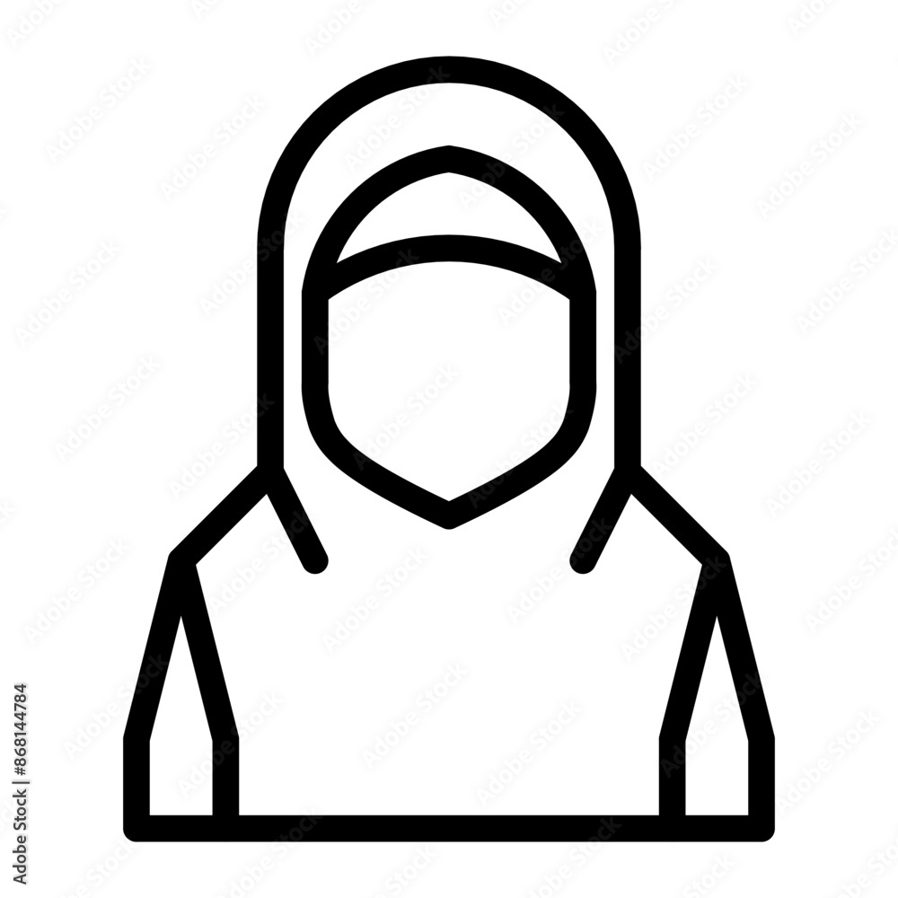 hijab blank profile avatar, woman with hijab sign, muslimah icon sign ...