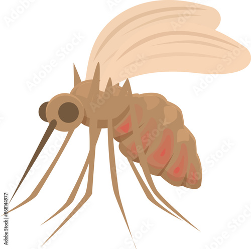 Mosquito spreading malaria disease while biting a human and sucking blood