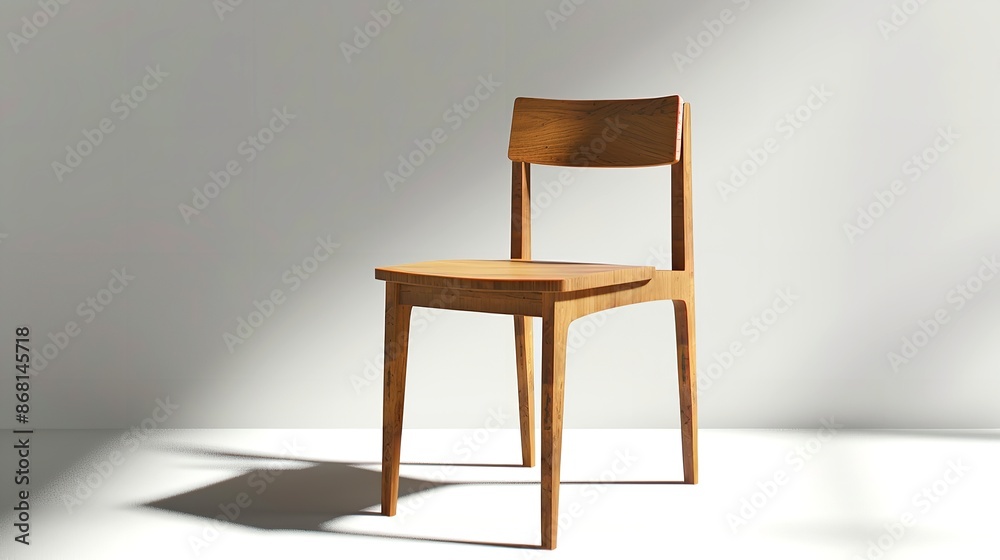 Illustration of Simple Chair Design: Hyper-Realistic

