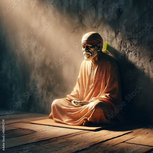 Sai baba in meditative state photo