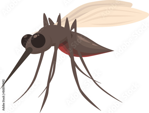 Dangerous mosquito spreading malaria spreading its wings