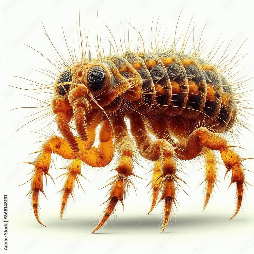 Obraz premium Fleas visible close up 3d render