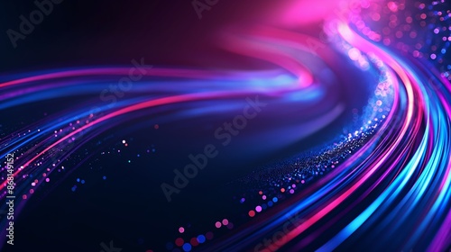 Abstract technology background of high speed global data transfer, ultra fast broadband and connection, digital cyber tech motion