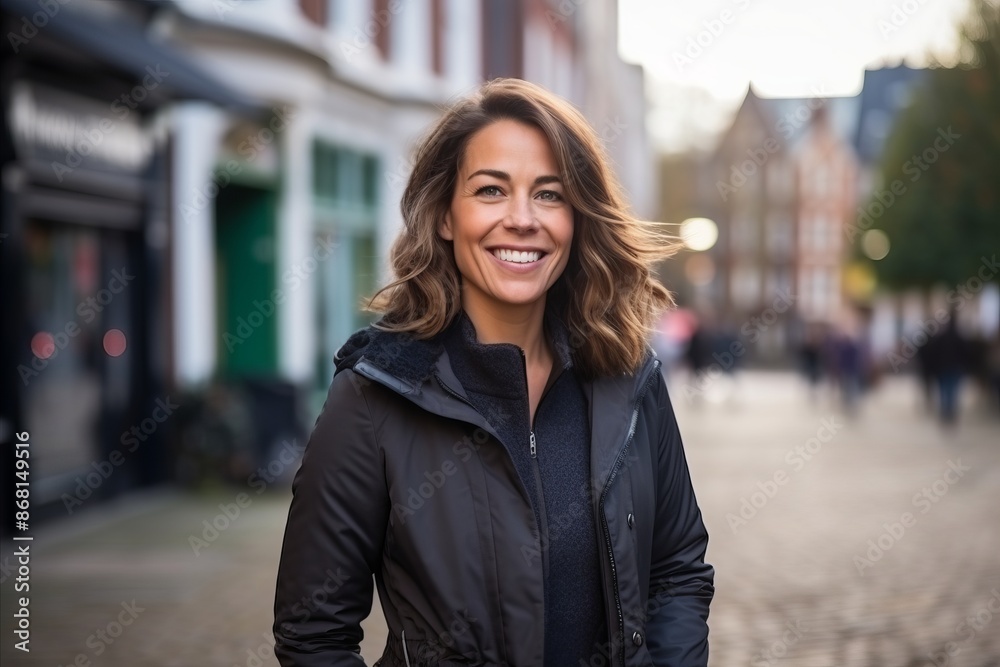 Portrait of a beautiful woman smiling at the camera in an urban setting Portrait of a beautiful woman smiling at the camera in an urban setting