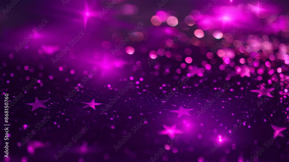 Small purple stars twinkle against a black background in this royalty-free footage, Dotted with small, twinkling purple stars Small purple stars twinkle against a black background in this royalty-free footage, Dotted with small, twinkling purple stars