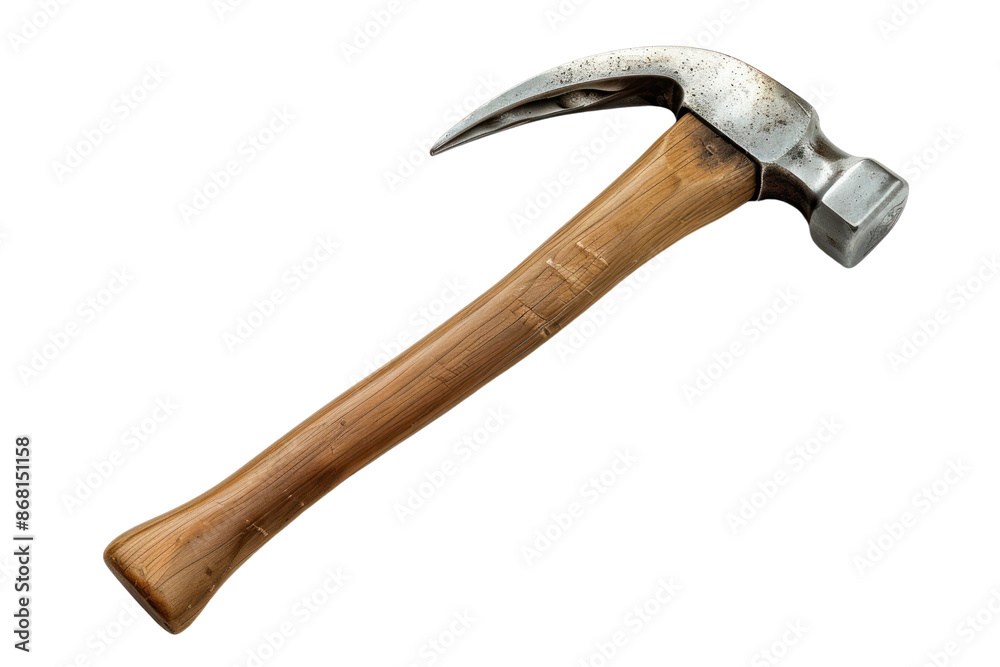 Close-up image of a wooden-handled hammer with metal head, useful for construction, carpentry, and DIY projects. Close-up image of a wooden-handled hammer with metal head, useful for construction, carpentry, and DIY projects.