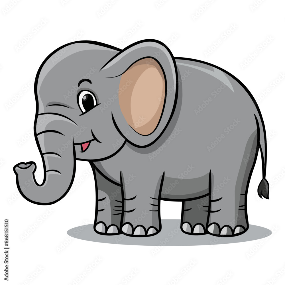 Editable Cartoonish Elephant Character Illustration Editable Cartoonish Elephant Character Illustration