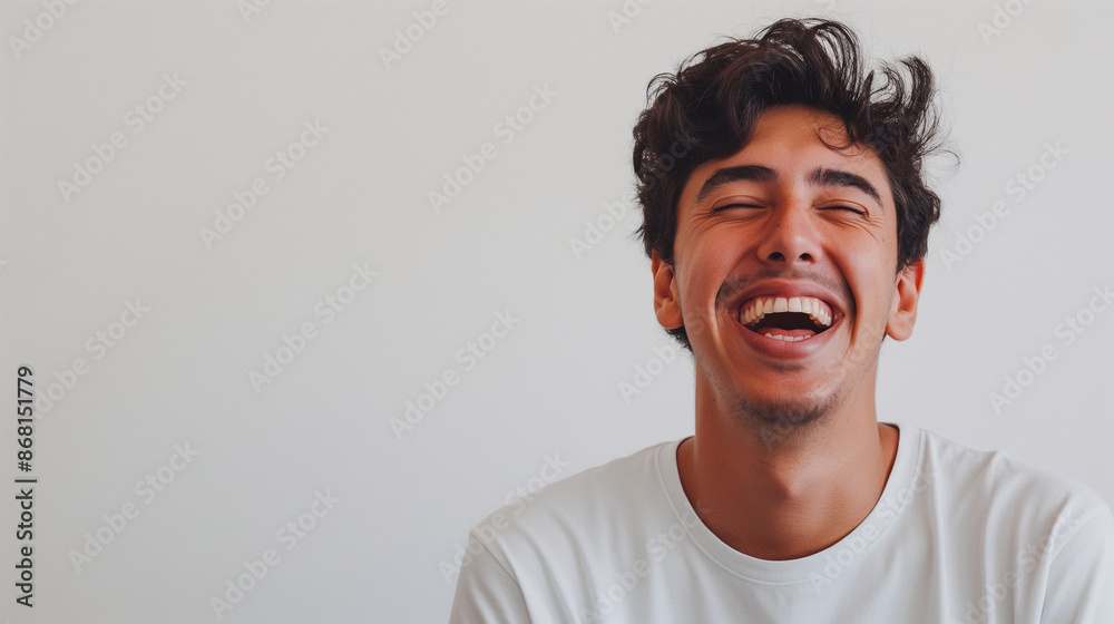 Happy joyful smiling young indian man looking aside up thinking of new good opportunities, dreaming, feeling inspired and proud standing isolated on white background. Portrait Happy joyful smiling young indian man looking aside up thinking of new good opportunities, dreaming, feeling inspired and proud standing isolated on white background. Portrait