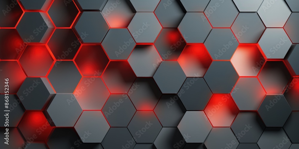 Abstract Red and Black Hexagon Pattern Abstract Red and Black Hexagon Pattern