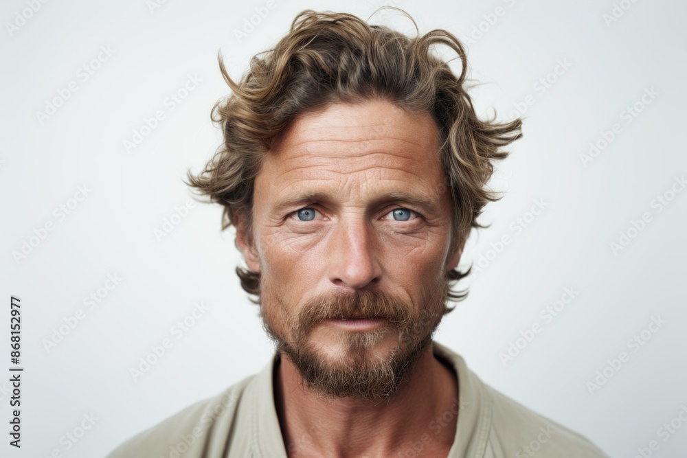 Portrait of a handsome man with beard and mustache looking at camera Portrait of a handsome man with beard and mustache looking at camera