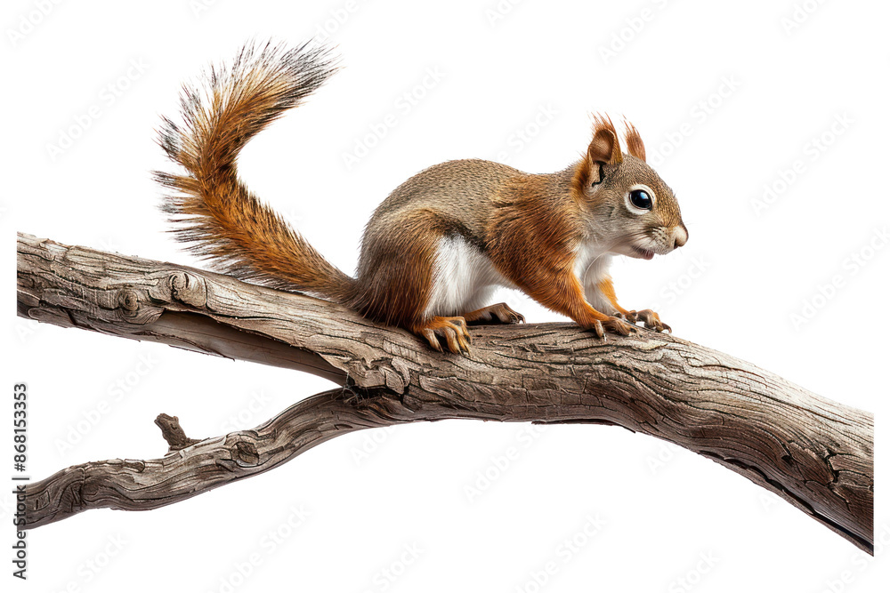 A cute squirrel perched on a tree branch, showcasing its fluffy tail and natural habitat in a close-up wildlife photograph. A cute squirrel perched on a tree branch, showcasing its fluffy tail and natural habitat in a close-up wildlife photograph.