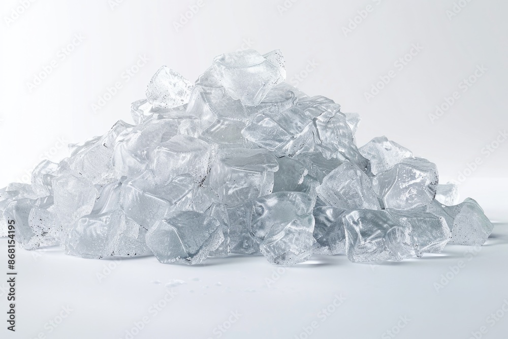 Heap of crushed ice isolated on white background with copy space Heap of crushed ice isolated on white background with copy space