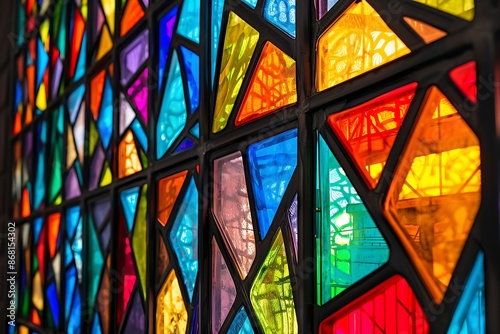 A background with a vibrant, stained glass window pattern for a church's community page © Asaad