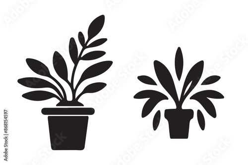 tree pot silhouette vector isolated on a white background