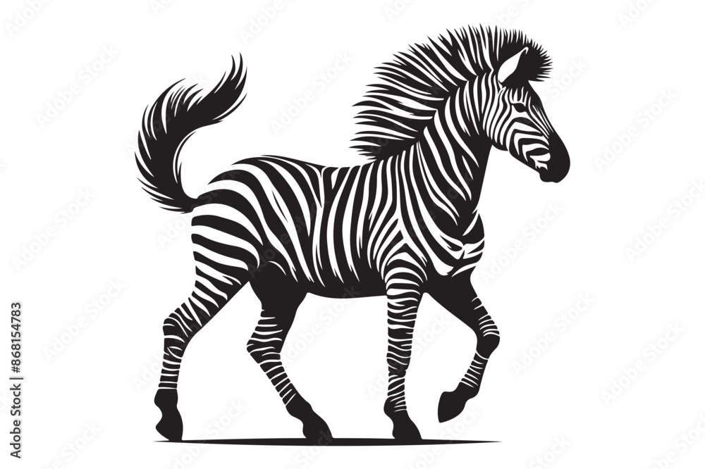Fototapeta premium zebra silhouette vector isolated on a white background 