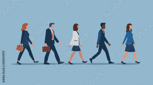 Businesspeople Walking with Personal Goals for Career Development and Job Evaluation