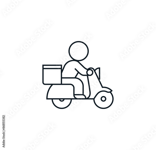 Online delivery service concept, online order tracking, delivery home and office. Scooter and bicycle courier, delivery man. Vector illustration