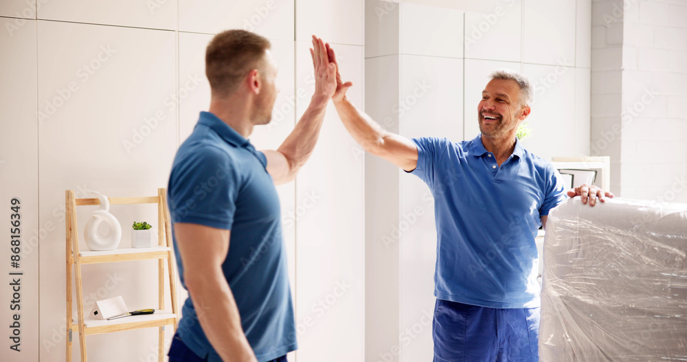 Obraz premium Professional movers in uniform