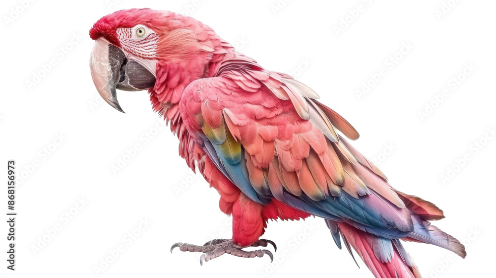 Obraz premium Pink parrot macaw bird on transparent background