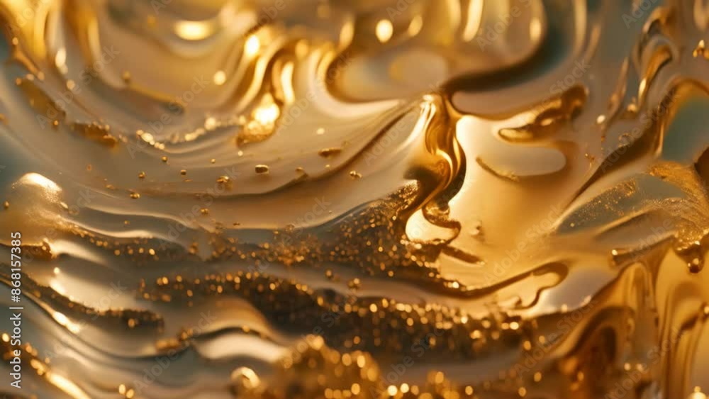Close-up of elegant gold liquid swirling into a deep rich hue, Elegant gold gradient fading into a deep, rich hue