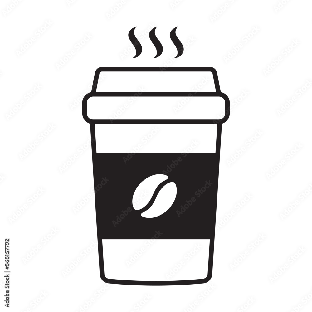 Hot coffee cup icon. Paper coffee cup icon isolated on white background. Hot coffee cup icon. Paper coffee cup icon isolated on white background.