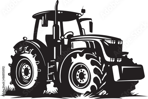 tractor silhouette vector